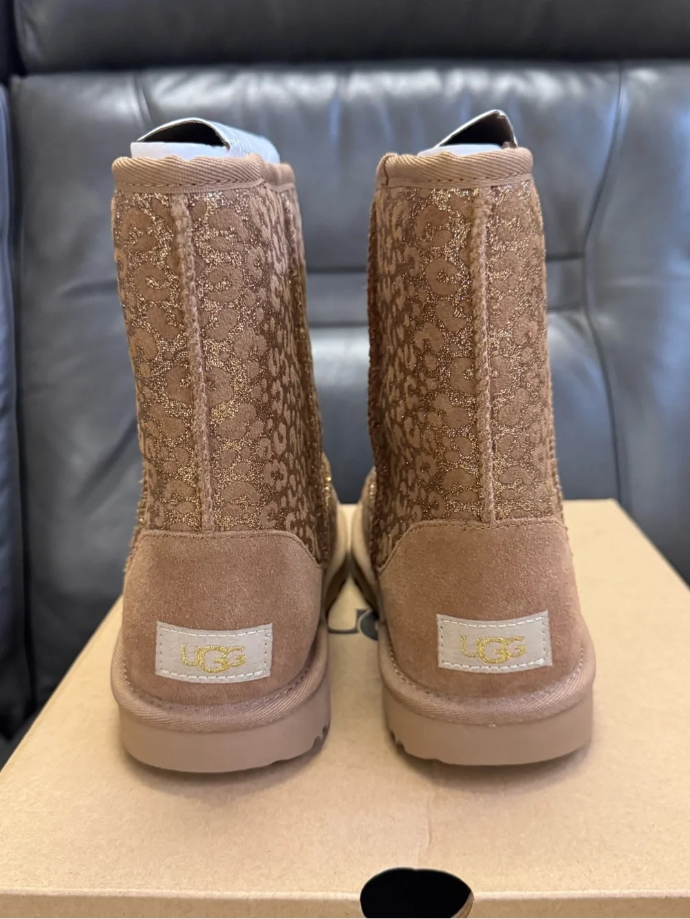 UGG Kids Classic II Glitter Leopard Boot